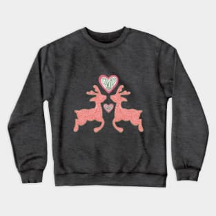 Gingerbread Deer and Hearts Crewneck Sweatshirt
